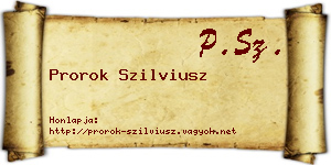 Prorok Szilviusz névjegykártya